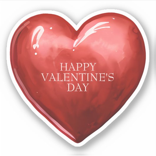  Rode Hart Valentijnsdag Sticker (Voorkant)