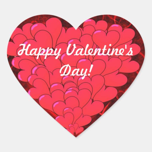 Rode hart Valentijnsdag Sticker (Voorkant)