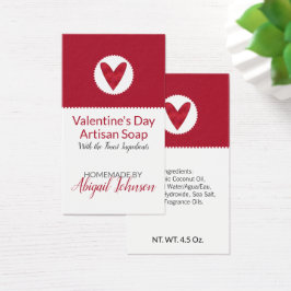 Rode Hart Valentijnsdag Thuisgemaakte Handgemaakte Visitekaartje