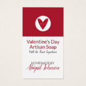 Rode Hart Valentijnsdag Thuisgemaakte Handgemaakte Visitekaartje (Voorkant)