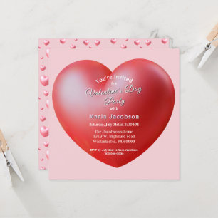 Rode Hart Valentijnsfeest Kaart