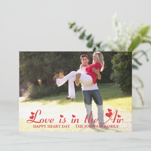 Rode Hart Valentijnskaart Kaart (Staand voorkant)