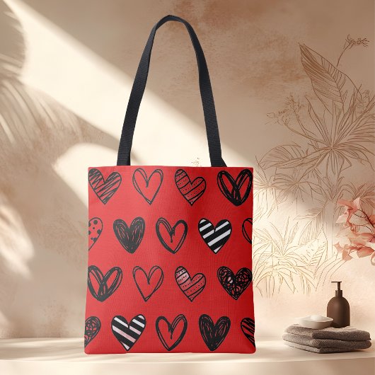 Rode hart valentijnsspecial tote bag