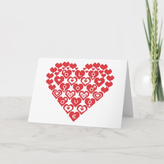 Rode HART van het hart Feestdagen Kaart (Voorkant)