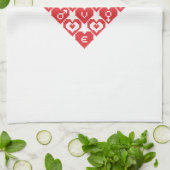 Rode HART van het hart Theedoek (Gevouwen)