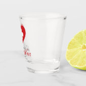 Rode Hart Verlovingsfeest kater Shot Glas (Rechts)