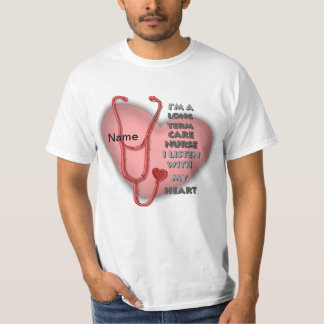 Rode Hart Verpleegkundige Langdurige Zorg T-shirt