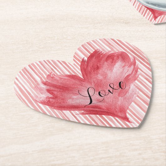 Rode Hart Vlammende Liefde Kartonnen Onderzetters (Gekanteld)