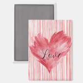 Rode Hart Vlammende Liefde Magneet (Voorkant / Achterkant)