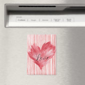Rode Hart Vlammende Liefde Magneet (Insitu (Vaatwasser))