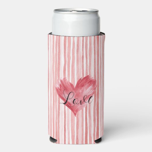 Rode Hart Vlammende Liefde Seltzer Blikjeskoeler (Seltzer Voorkant)