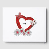 Rode hart vlinder bloemen Valentijnsdag liefde wij Gastenboek (Achterkant)