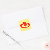Rode Hart Voor Altijd Aangepaste Valentijnsdag Vierkante Sticker (Envelop)