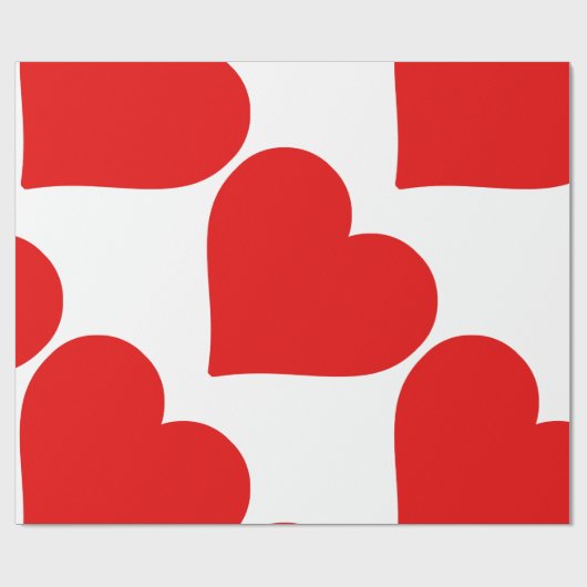 Rode Hart Vorm Liefde Klassiek Eenvoudig Minimalis Cadeaupapier (Vlak)