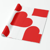 Rode Hart Vorm Liefde Klassiek Eenvoudig Minimalis Cadeaupapier (Uitgerold)