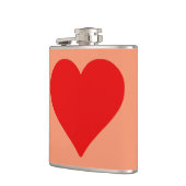 Rode Hart Vorm Liefde Klassiek Eenvoudig Minimalis Heupfles (Links)