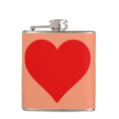 Rode Hart Vorm Liefde Klassiek Eenvoudig Minimalis Heupfles (Voorkant)