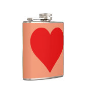 Rode Hart Vorm Liefde Klassiek Eenvoudig Minimalis Heupfles (Rechts)