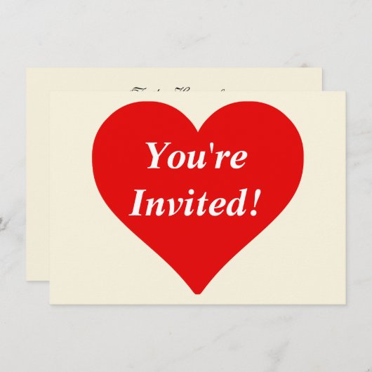 Rode Hart Vorm Liefde Klassiek Eenvoudig Minimalis Kaart (Voorkant / Achterkant)