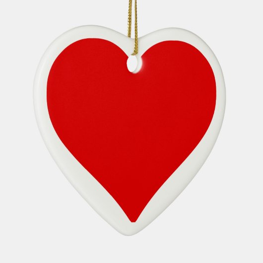 Rode Hart Vorm Liefde Klassiek Eenvoudig Minimalis Keramisch Ornament (Rechts)