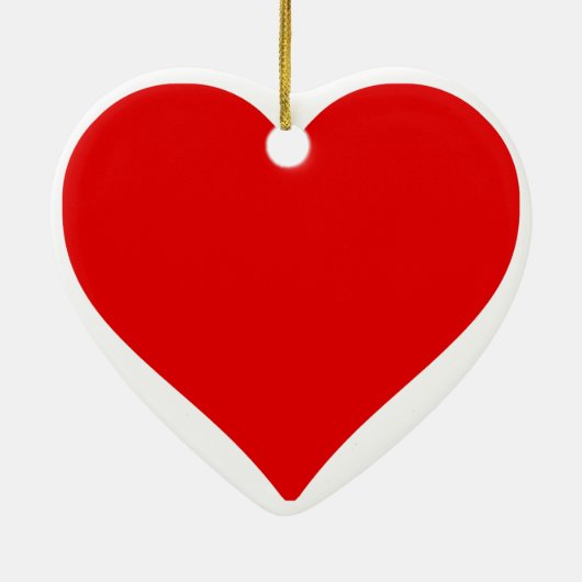 Rode Hart Vorm Liefde Klassiek Eenvoudig Minimalis Keramisch Ornament (Achterkant)