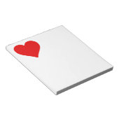 Rode Hart Vorm Liefde Klassiek Eenvoudig Minimalis Notitieblok (Schuin)