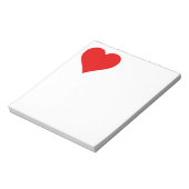 Rode Hart Vorm Liefde Klassiek Eenvoudig Minimalis Notitieblok (Linkerzijde)