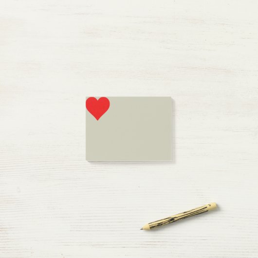 Rode Hart Vorm Liefde Klassiek Eenvoudig Minimalis Post-it® Notes (Op bureau)