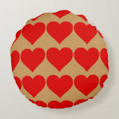 Rode Hart Vorm Liefde Klassiek Eenvoudig Minimalis Rond Kussen (Achterkant)