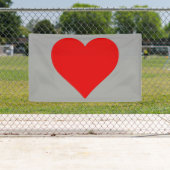 Rode Hart Vorm Liefde Klassiek Eenvoudig Minimalis Spandoek (Insitu)