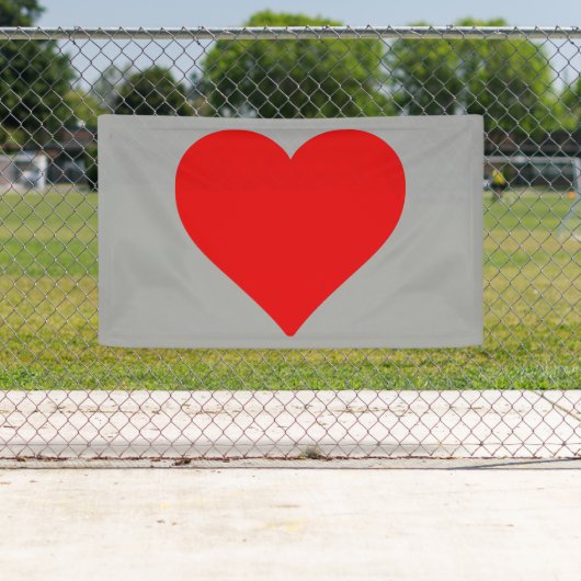 Rode Hart Vorm Liefde Klassiek Eenvoudig Minimalis Spandoek (Insitu)