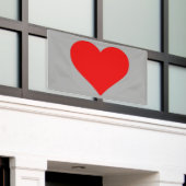 Rode Hart Vorm Liefde Klassiek Eenvoudig Minimalis Spandoek (Buitenkant Gebouw)