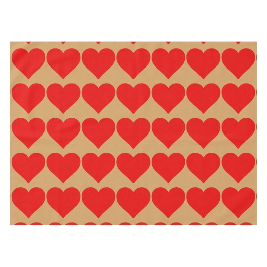 Rode Hart Vorm Liefde Klassiek Eenvoudig Minimalis Tafelkleed (Voorkant (Horizontaal))