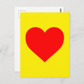 Rode Hart Warm Pop Art  Briefkaart (Voorkant / Achterkant)