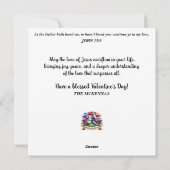 Rode Hart Waterverf Valentijn Mouse Christelijk Feestdagenkaart (Achterkant)