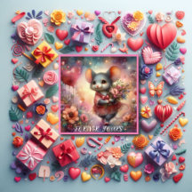 Rode Hart Waterverf Valentijn Mouse Christelijk