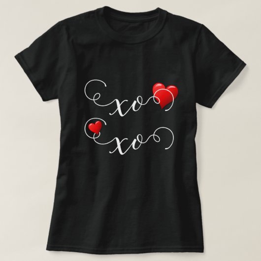 Rode Hart XOXO T-shirt (Design voorkant)