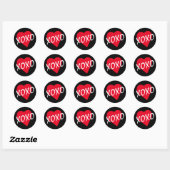 Rode Hart XOXO Valentijnsdag Eenvoudige Classic Ronde Sticker (Vel)