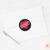 Rode Hart XOXO Valentijnsdag Eenvoudige Classic Ronde Sticker (Envelop)