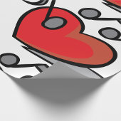 Rode Hart Zingende Muzieknotaties Cadeaupapier
