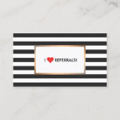 Rode Hart Zwart-witte Strepen Salon Verwijzing (Voorkant)