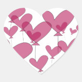 Rode hartballon bruiloft stickers | Verzegelaars (Voorkant)