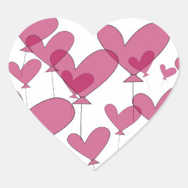 Rode hartballon bruiloft stickers | Verzegelaars