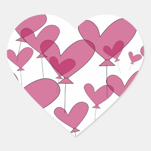 Rode hartballon bruiloft stickers | Verzegelaars (Voorkant)