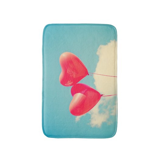 Rode hartballon tegen troebel hemd badmat (Voorkant Verticaal)