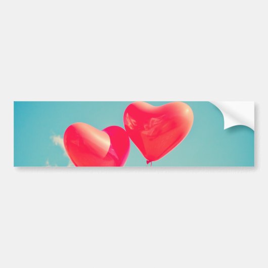 Rode hartballon tegen troebel hemd bumpersticker (Voorkant)