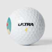 Rode hartballon tegen troebel hemd golfballen (Logo)