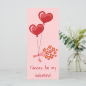 Rode hartballonnen bloemen Valentijnsdag (Staand voorkant)