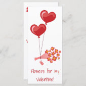 Rode hartballonnen bloemen Valentijnsdag wit (Voorkant / Achterkant)