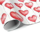 Rode hartballonnen cadeaupapier (Rol Hoek)